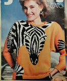 1980s zebra sweater - large