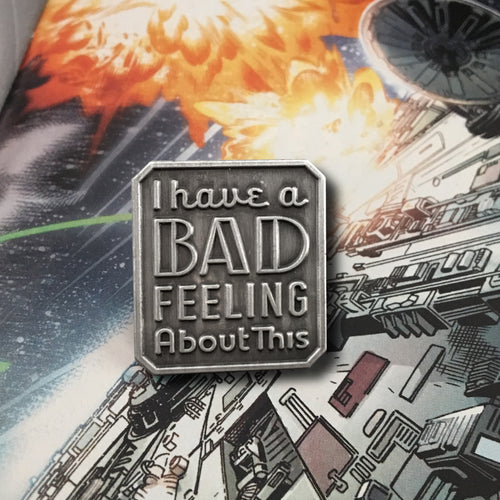 Lapel pin with the Star Wars quote 