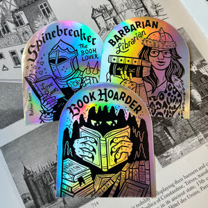 3-sticker set of Bookish Adventurers