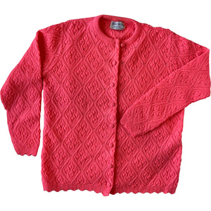 British Vogue hot pink cardigan - small