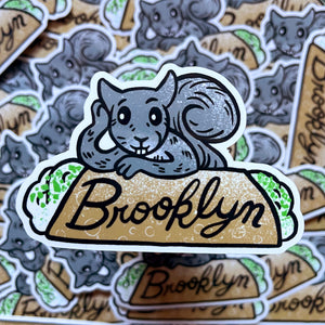 Brooklyn cannoli squirrel sticker