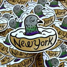 New York bagel pigeon sticker