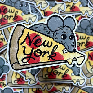 NY pizza rat vinyl sticker