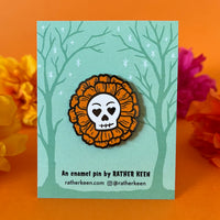 Skull Flower lapel pin