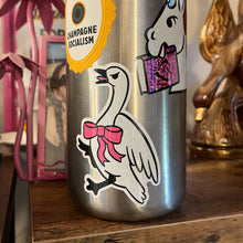 angry goose sticker on water bottle