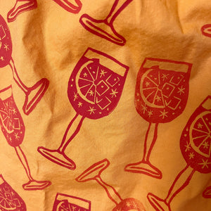 Artist block-printed Aperol Spritz shirt