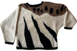 1980s Carducci animal pattern sweater - medium to large