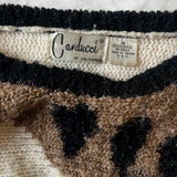 1980s Carducci animal pattern sweater - medium to large