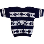 Nautical short-sleeve sweater - small