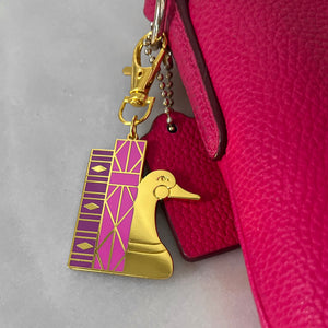 Duck Bookend bag charm - keyring
