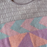 1980s-90s geometric pastel sweater - large