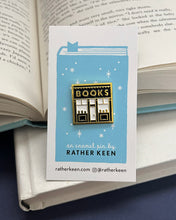 Book Shop pin on its display card