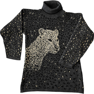 Gray leopard sweater - small-medium