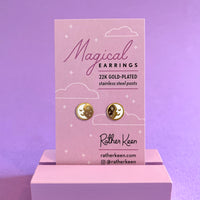 Sun and Moon stud earrings
