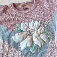 Golden Girls style flower sweater - small