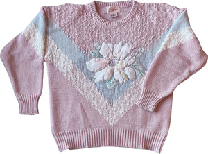 Golden Girls style flower sweater - small