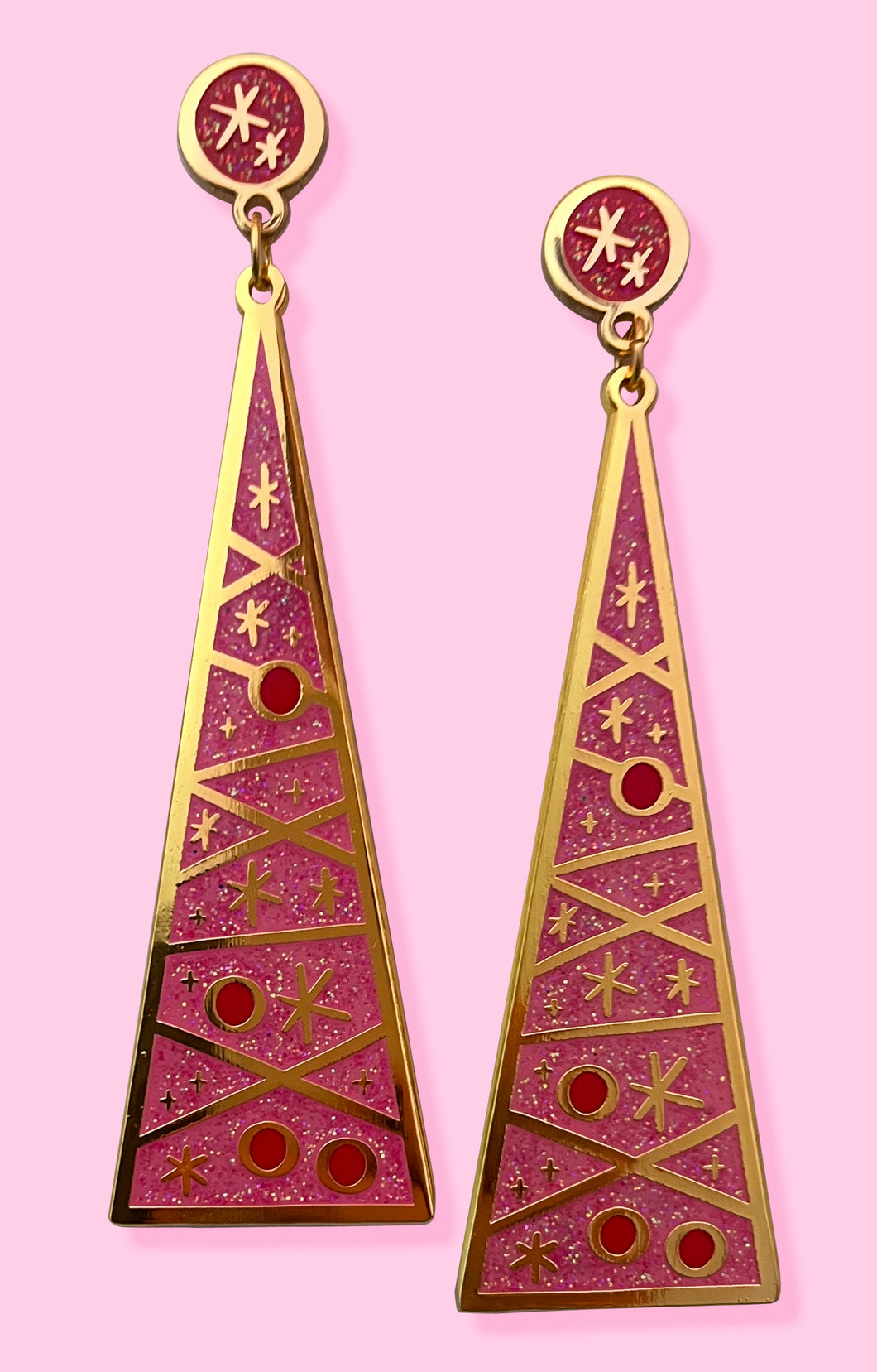 Glitter Tree dangle earrings