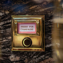 The original Press for Champagne button at Bob Bob Ricard restaurant