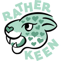 rather keen logo featuring a green jaguar with hearts for spors