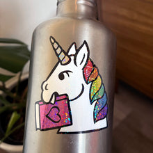 Rather Keen unicorn sticker on bottle