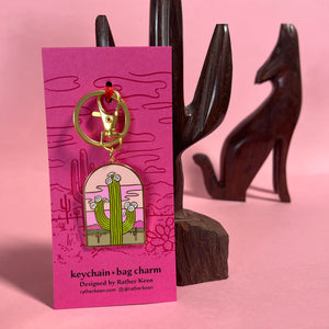 Saguaro Cactus Bag Charm + Keyring