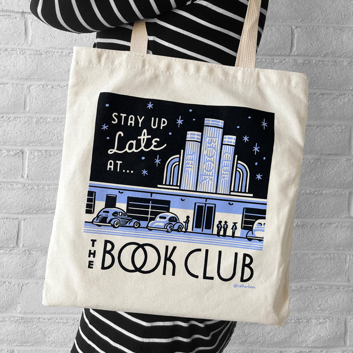 Stay Up Late book tote by Rather Keen