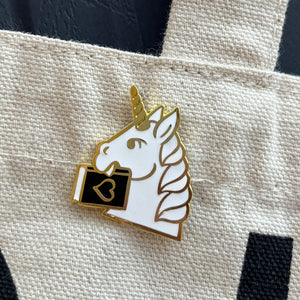 Bookish Unicorn enamel pin - in 4 colors - castlecore
