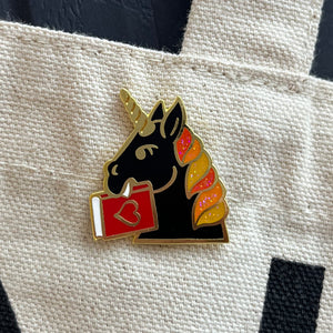 Bookish Unicorn enamel pin - in 4 colors - castlecore