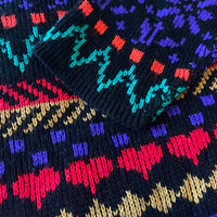 Colorful 1980s v-neck sweater - medium