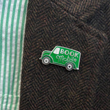 Green bookmobile lapel pin by Rather Keen
