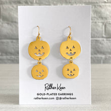 gold-plated jack-o-lantern earrings by Rather Keen