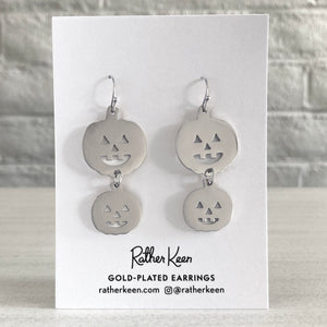 stainless steel jack-o lantern earrings