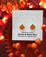 Pumpkin stud earrings by Rather Keen
