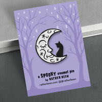 Moon Cat Halloween pin