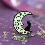 Moon Cat Halloween pin