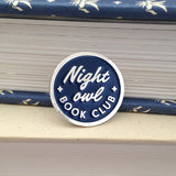 Night Owl Book Club enamel pin