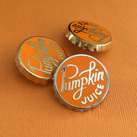 Pumpkin Juice bottle cap enamel pin by Rather Keen