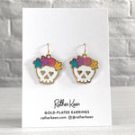 Sugar Skull dangle earrings - calavera earrings