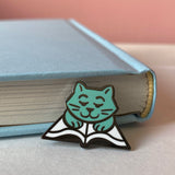 Blue Book Cat pin by Rather Keen,