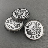 Butterbeer bottle cap enamel pin by Rather Keen