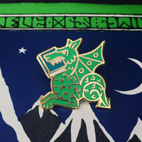 Green Book Wyrm enamel pin - bookish dragon - by Rather Keen