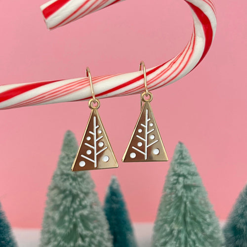 Mid-Century Style Christmas Tree Earrings