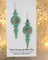 Mid-Century Christmas Ornament earrings - green, yellow, or pink