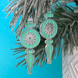 Mid-Century Christmas Ornament earrings - green, yellow, or pink