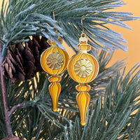 Yellow ornament earrings by Rather Keen