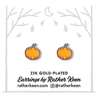 Pumpkin stud earrings by Rather Keen.