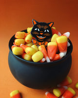 Retro Halloween Cat enamel pin by Rather Keen