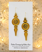 Mid-Century Christmas Ornament earrings - green, yellow, or pink